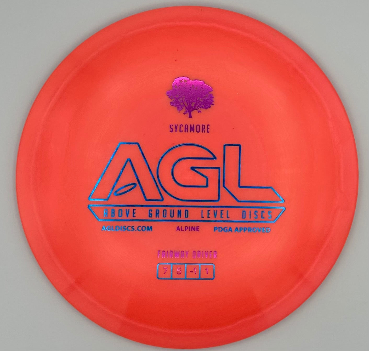 AGL Discs Faded Red Alpine Sycamore AGL Bar Stamp