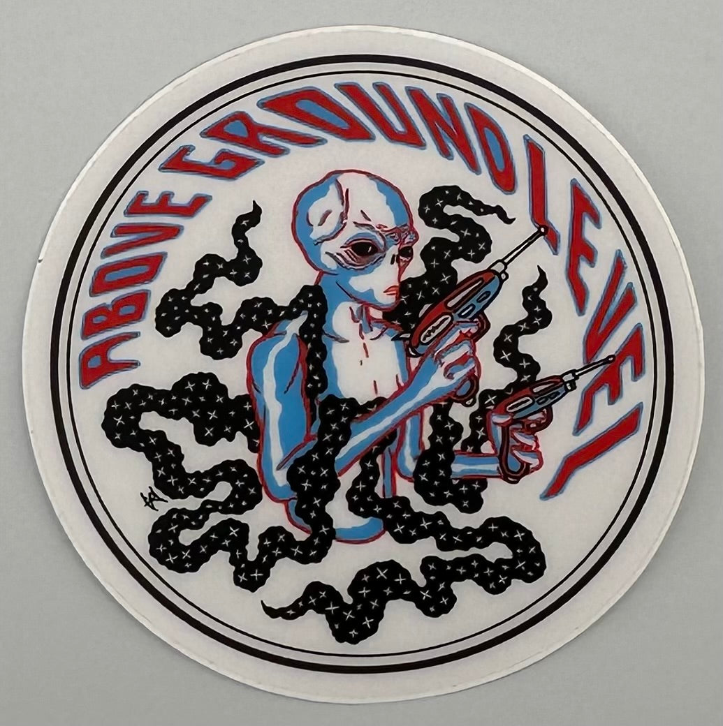 AGL Discs Above Ground Level Sticker Alien Stamp by Ryan Koster