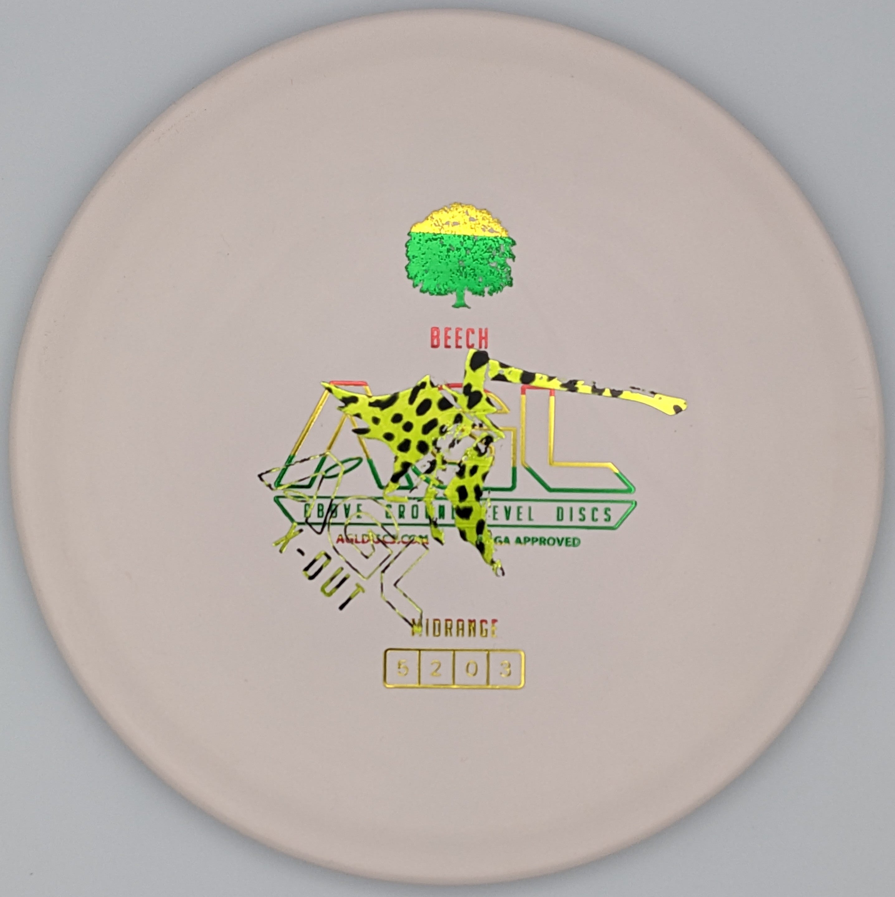 AGL Discs White Woodland Beech X Outs aX Out Stamp