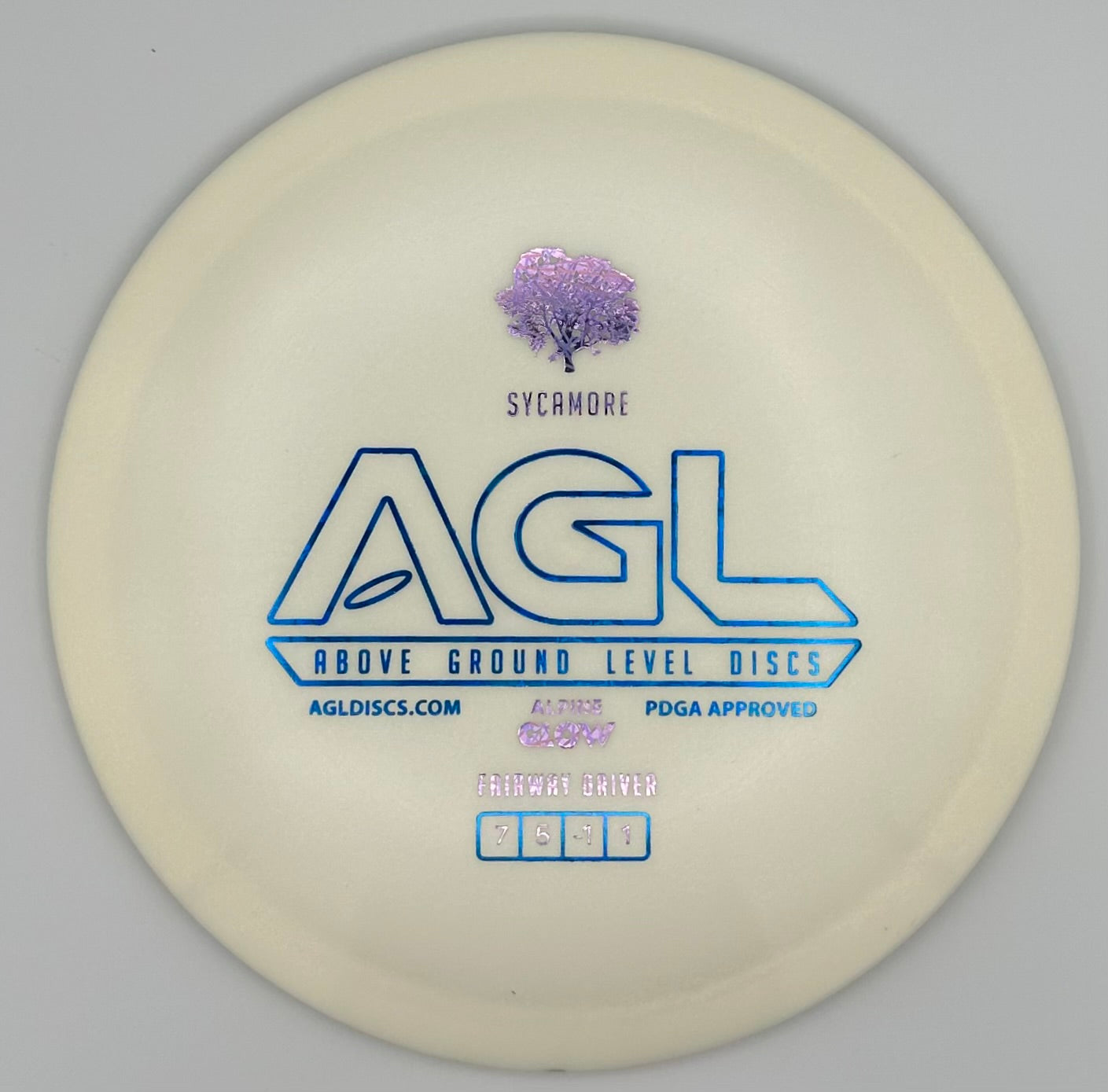 AGL Discs Snowy GLOW Alpine Sycamore AGL Bar Stamp