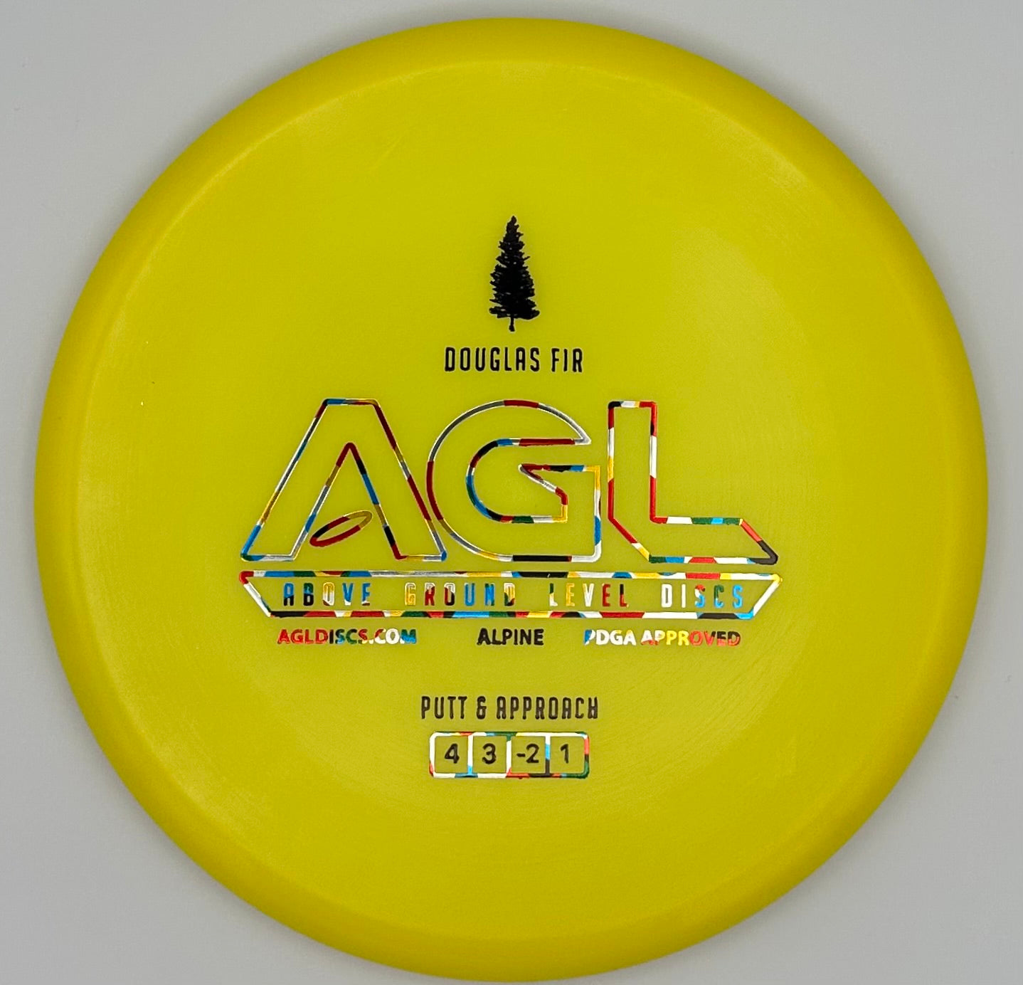 AGL Discs - Sunshine Yellow Alpine Douglas Fir (AGL Bar Stamp)