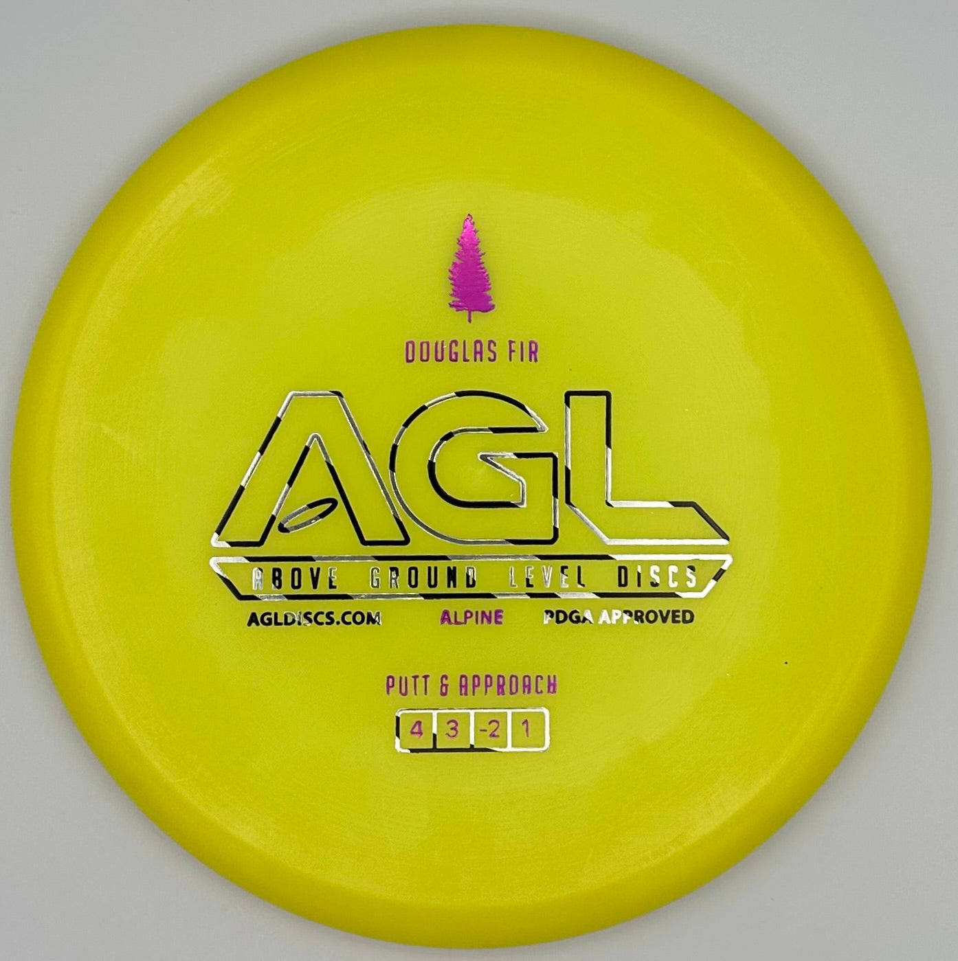 AGL Discs - Sunshine Yellow Alpine Douglas Fir (AGL Bar Stamp)