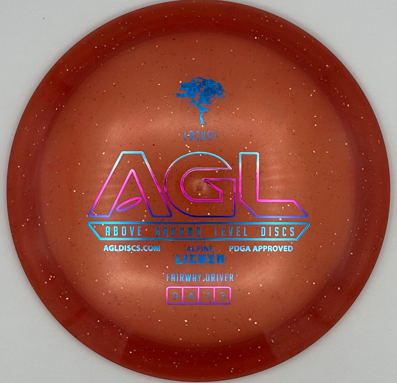 AGL Discs Fiery Orange Alpine Lichen Locust AGL Bar Stamp