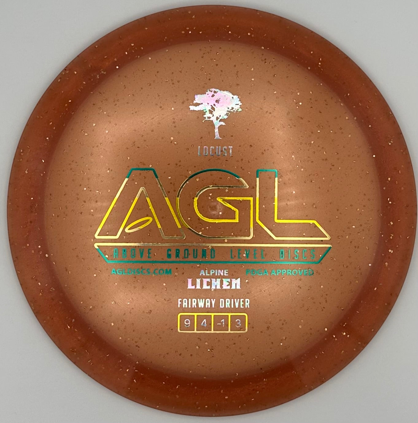 AGL Discs Toasty Peach Alpine Lichen Locust AGL Bar Stamp