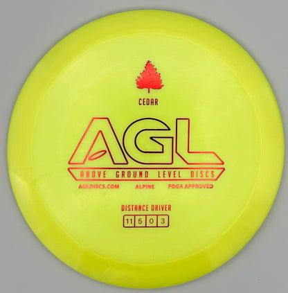 AGL Discs - Sunshine Alpine Cedar (AGL Bar Stamp)