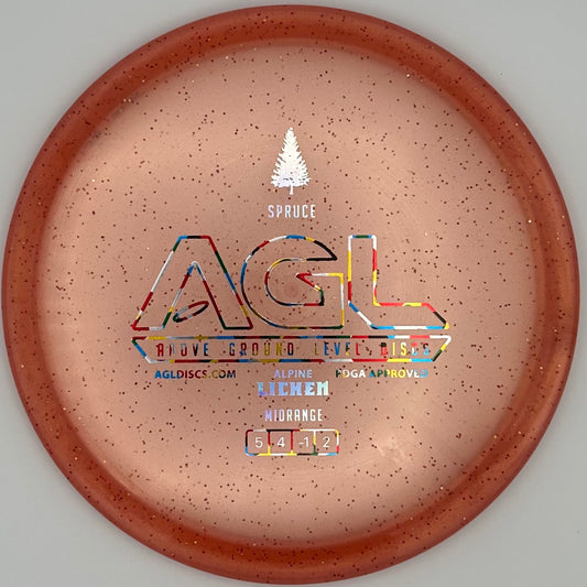 AGL Discs - Burnt Orange Alpine Lichen Spruce (AGL Bar Stamp)