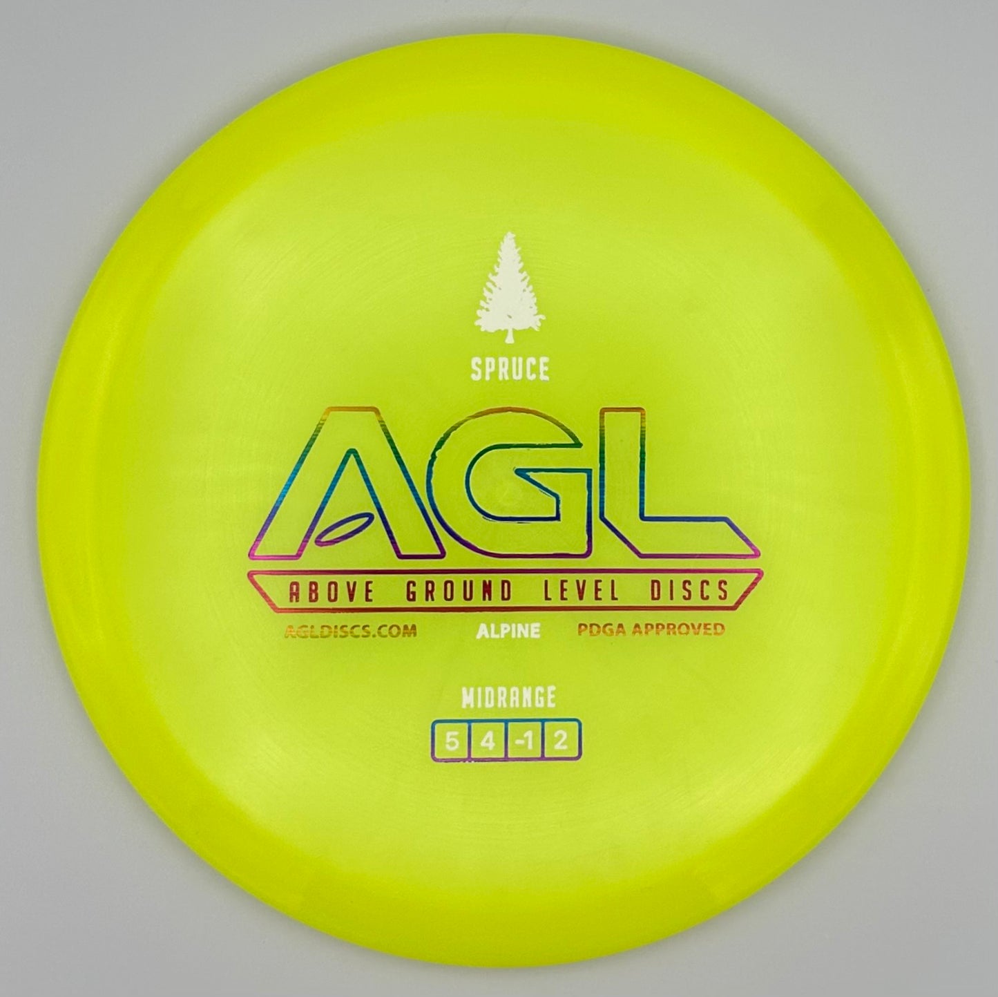 AGL Discs - Electric Yellow Alpine Spruce (AGL Bar Stamp)