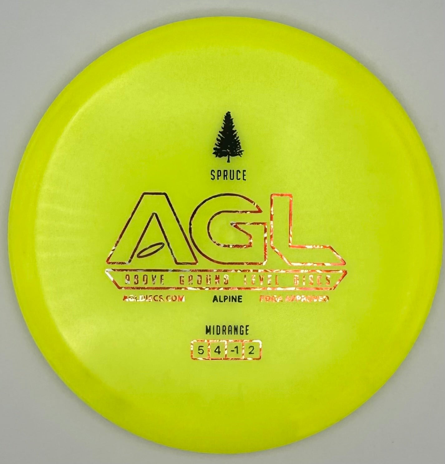 AGL Discs - Electric Yellow Alpine Spruce (AGL Bar Stamp)