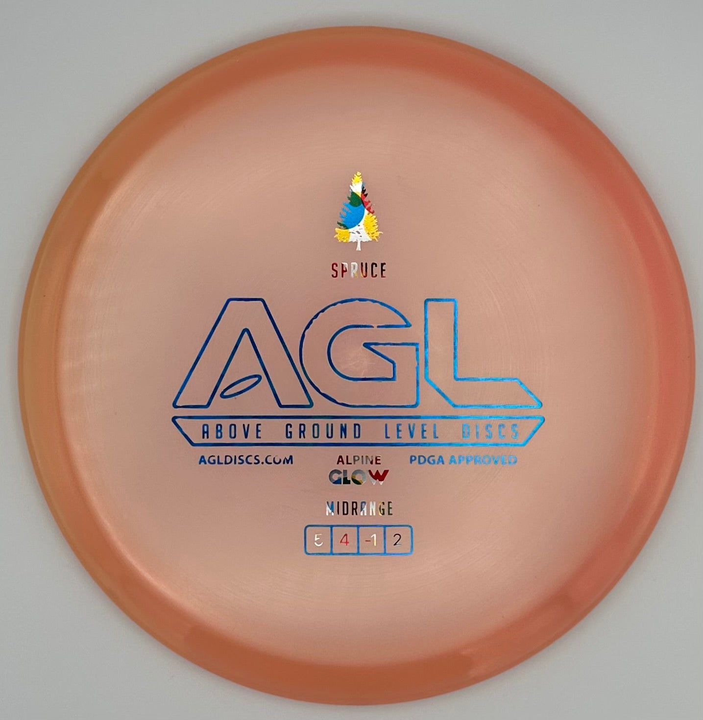 AGL Discs - Pink Alpine GLOW Spruce (AGL Bar Stamp)