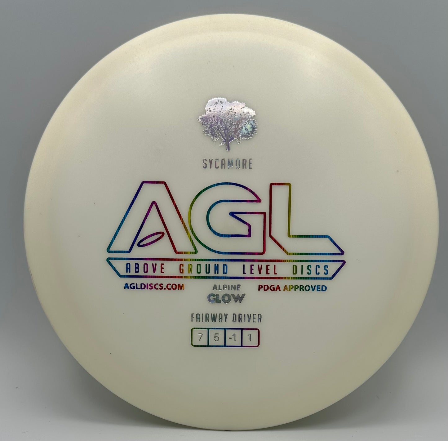 AGL Discs - Snowy GLOW Alpine Sycamore (AGL Bar Stamp)