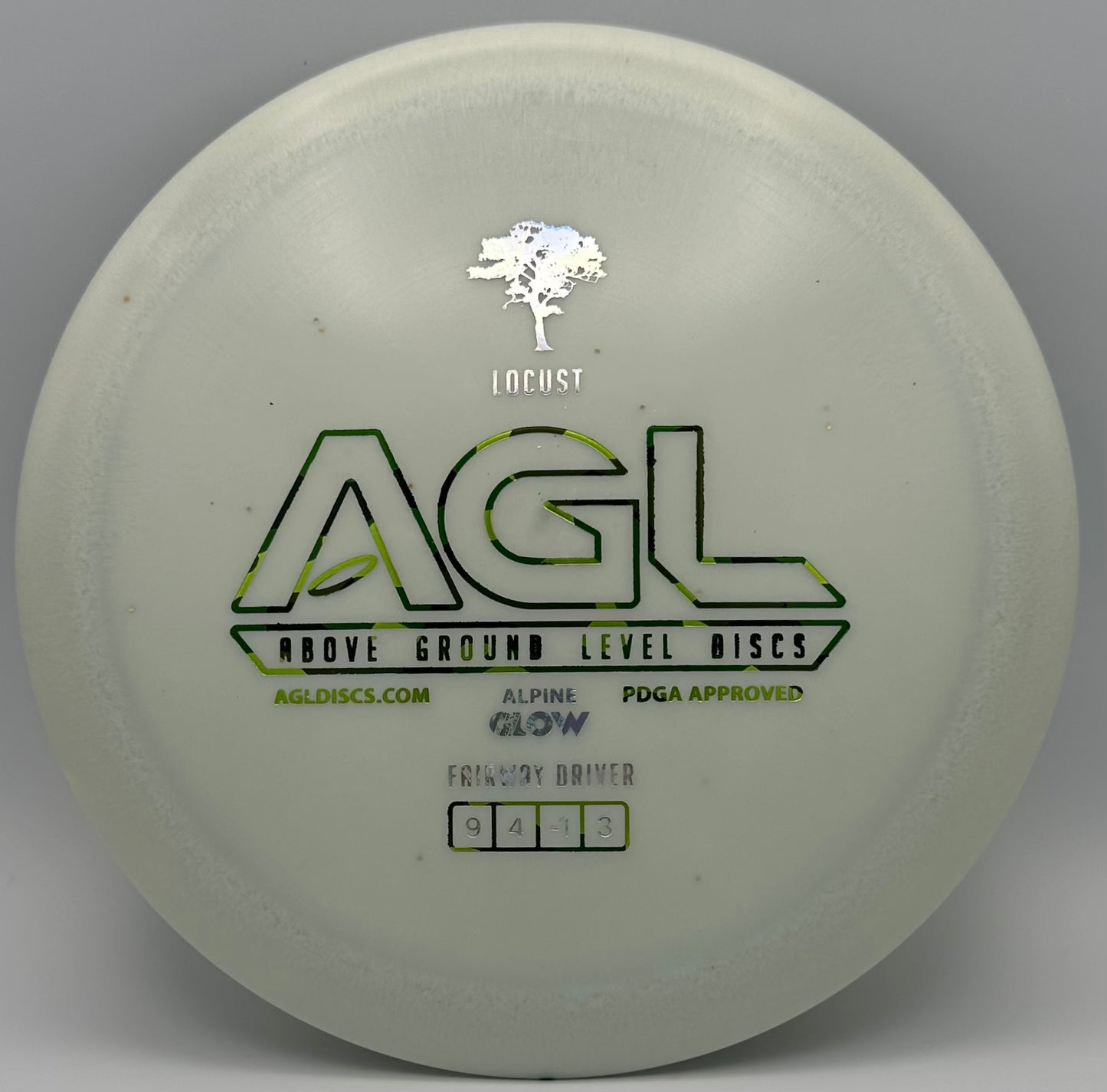 AGL Discs - Shimmery Alpine GLOW Locust (AGL Bar Stamp)