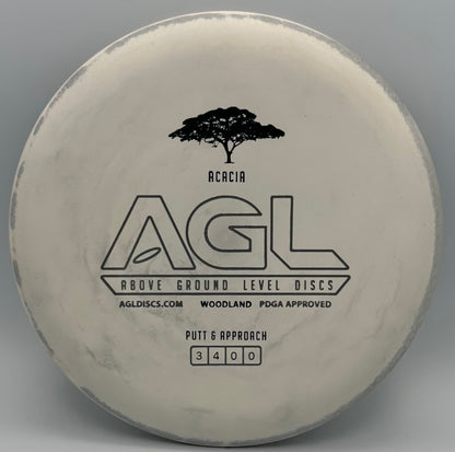 AGL Discs - Swirly Grey Woodland Acacia (AGL Bar Stamp)