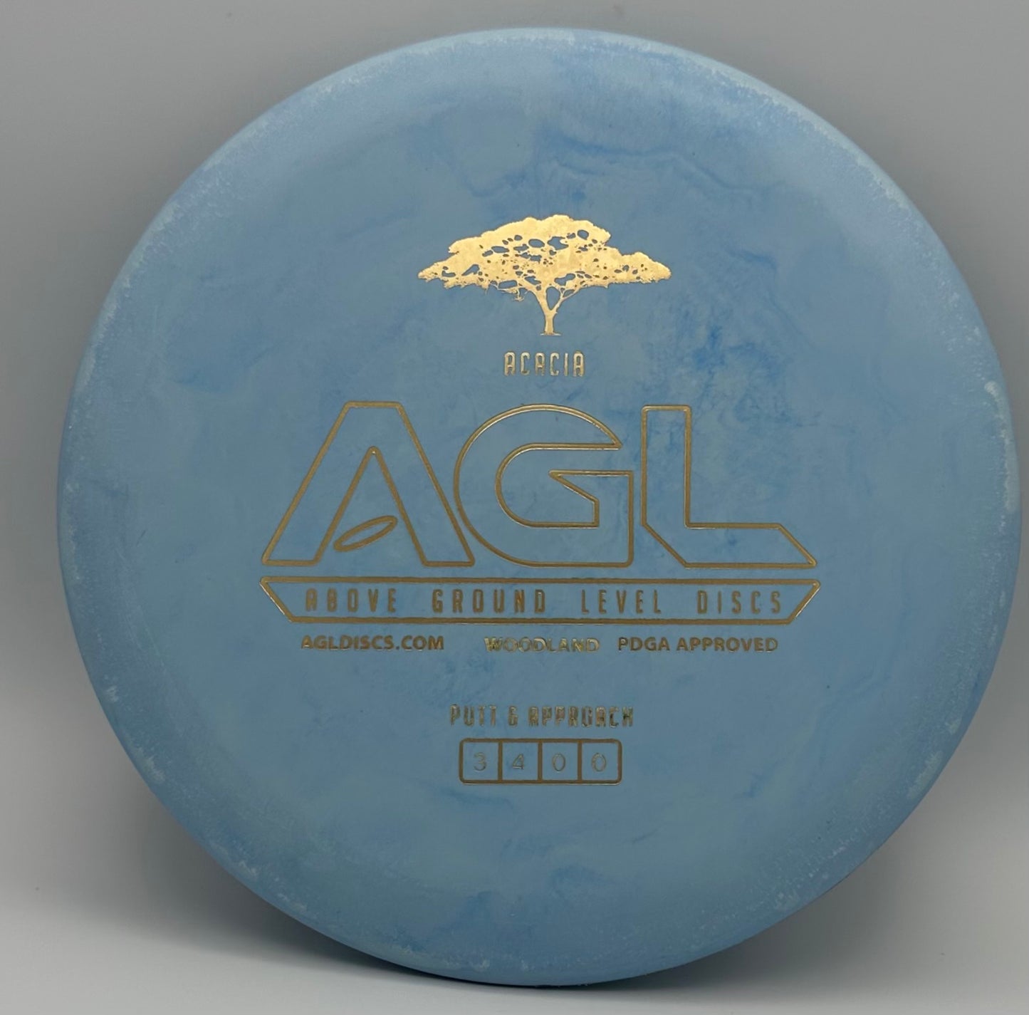 AGL Discs - Swirly Blue Woodland Acacia (AGL Bar Stamp)