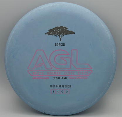 AGL Discs - Swirly Blue Woodland Acacia (AGL Bar Stamp)