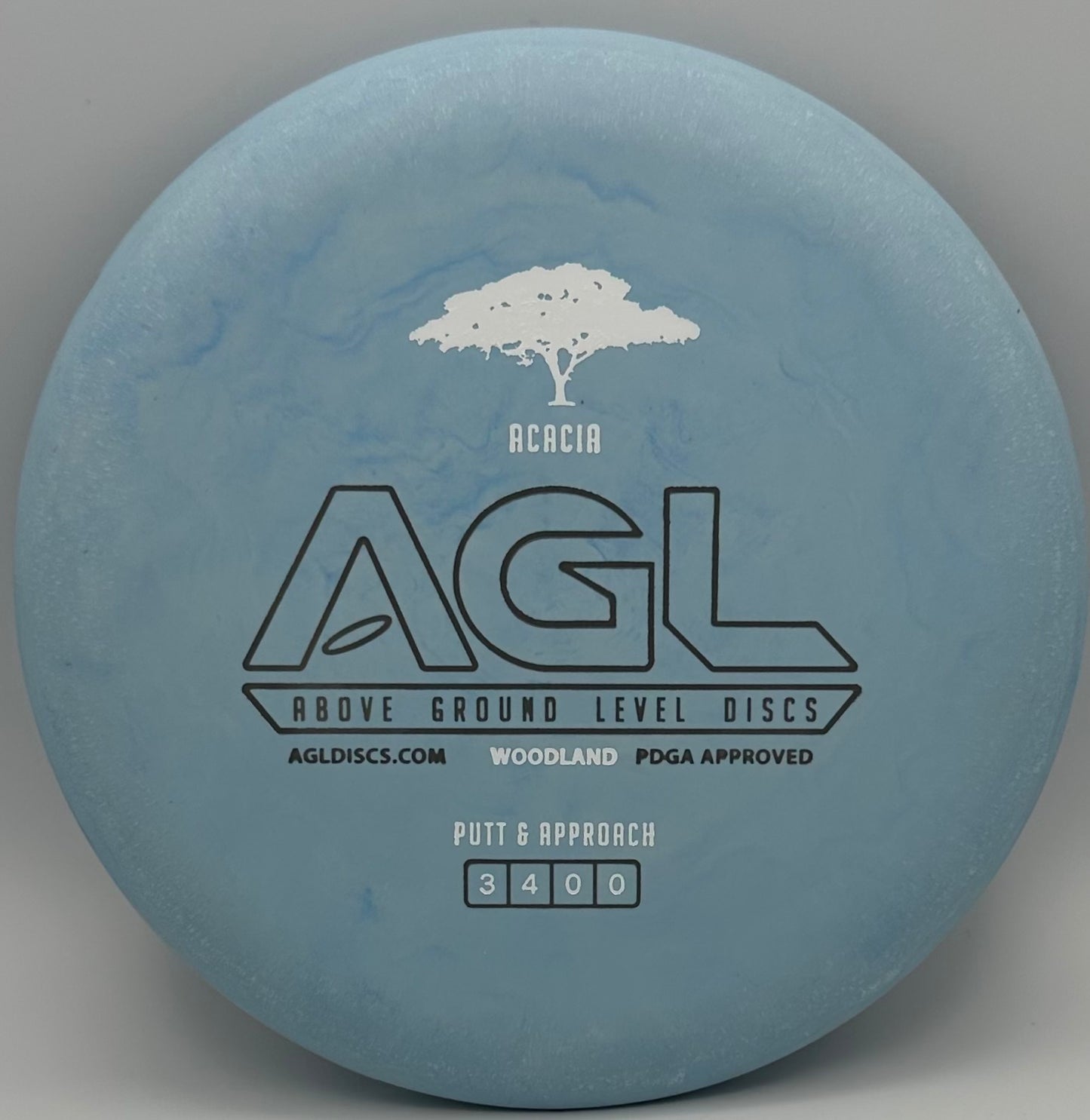 AGL Discs - Swirly Blue Woodland Acacia (AGL Bar Stamp)