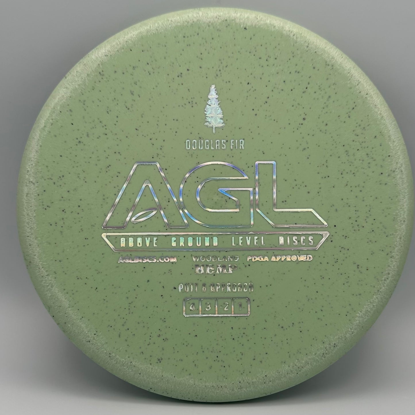 AGL Discs -  Minty Green Woodland Hemp Douglas Fir (AGL Bar Stamp)