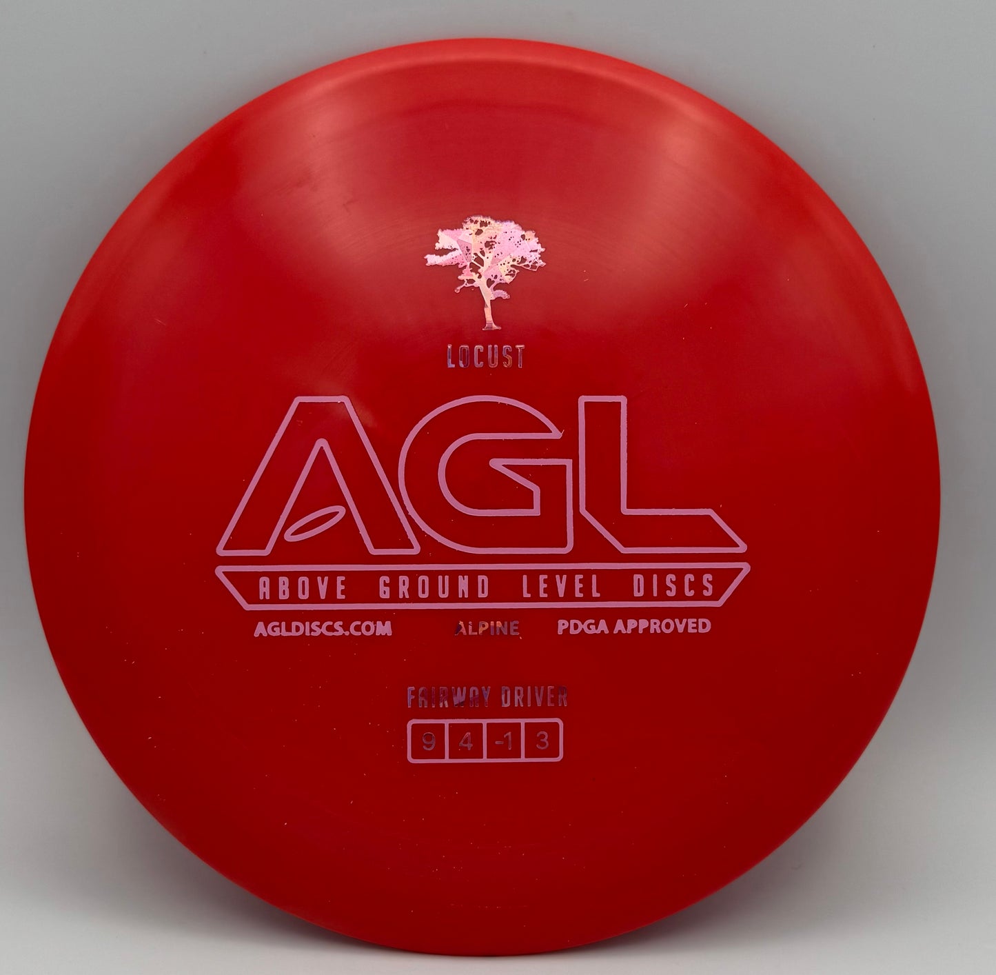 AGL Discs - Ribbon Red Alpine Locust (AGL Bar Logo)