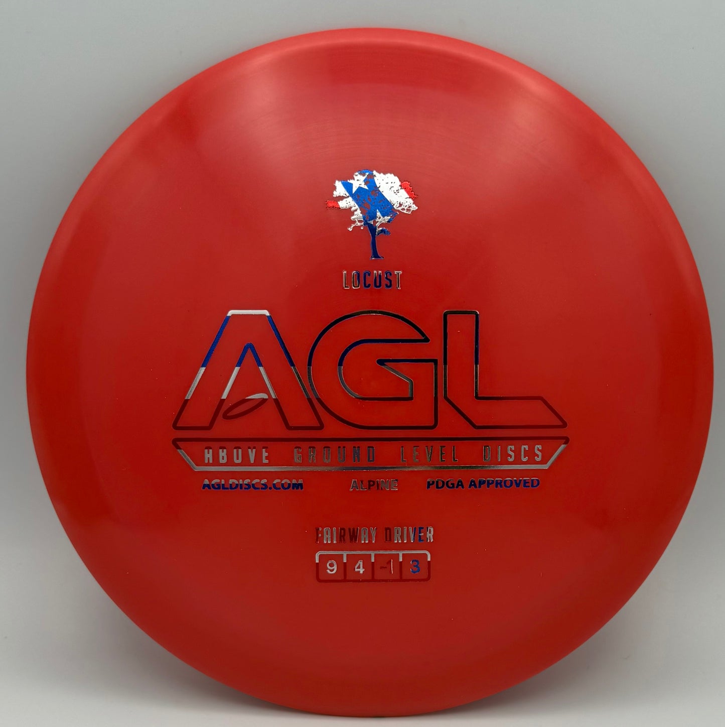 AGL Discs - Ribbon Red Alpine Locust (AGL Bar Logo)