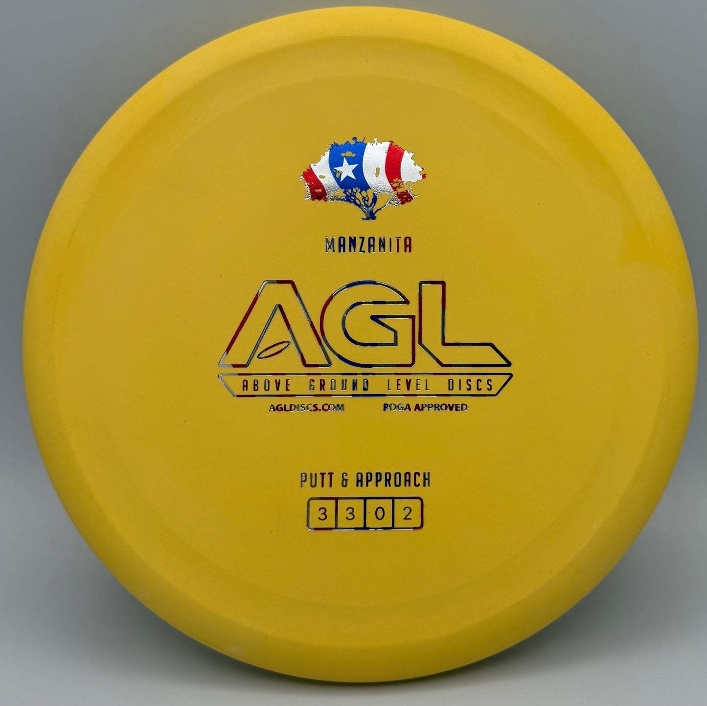 AGL Discs - Yellow Woodland Manzanita (AGL Bar Logo)