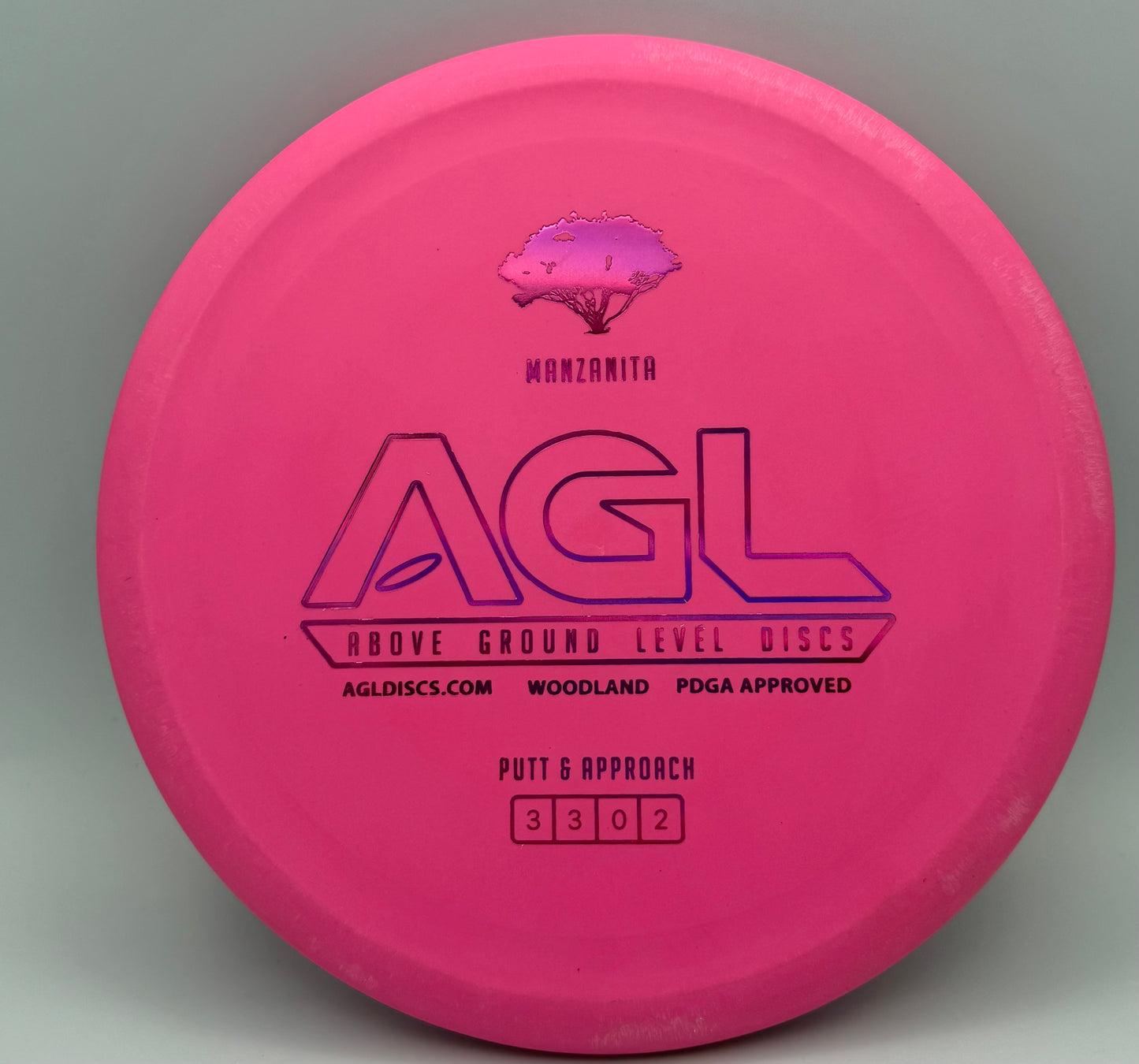 AGL Discs - Pink Woodland Manzanita (AGL Bar Logo)