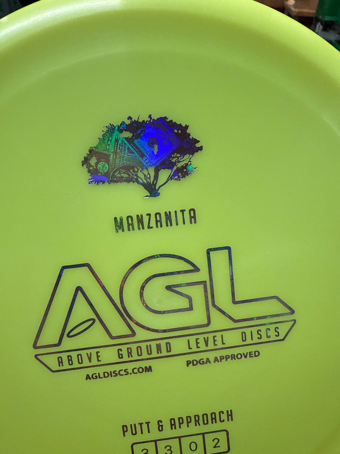 AGL Discs - Chartreuse Alpine Manzanita (AGL Bar Stamp)