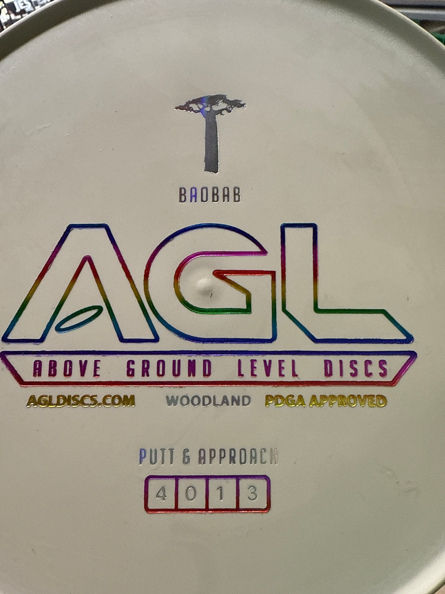 AGL Discs - Chalk White Woodland Baobab (AGL Bar Stamp)