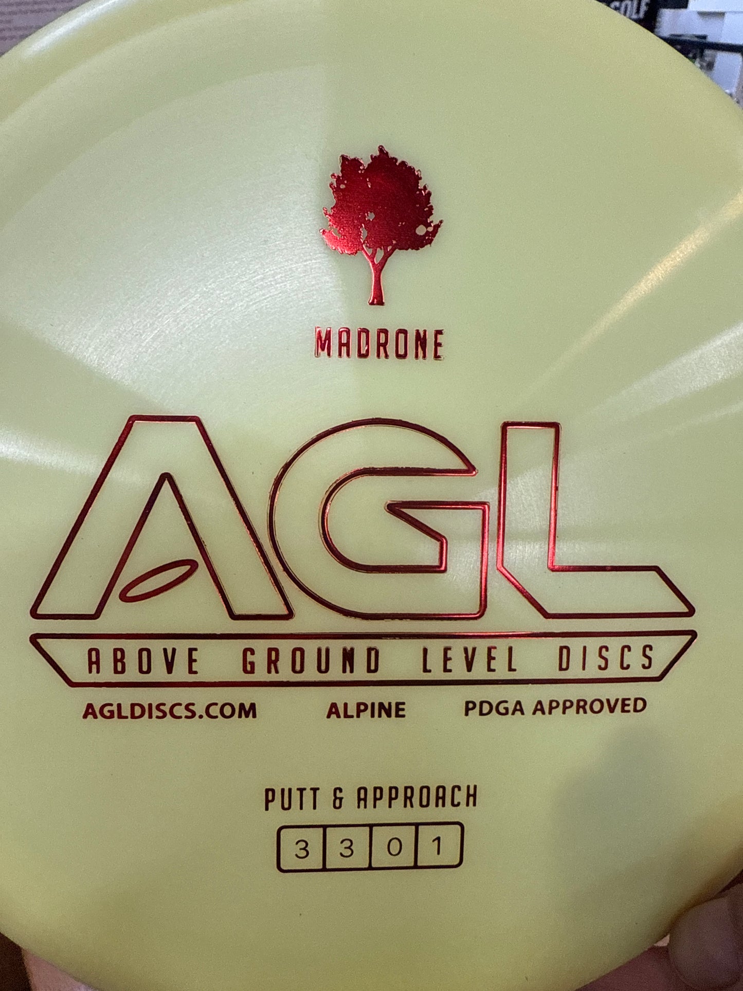 AGL Discs - Lemon Snow Alpine Madrone (AGL Bar Stamp)