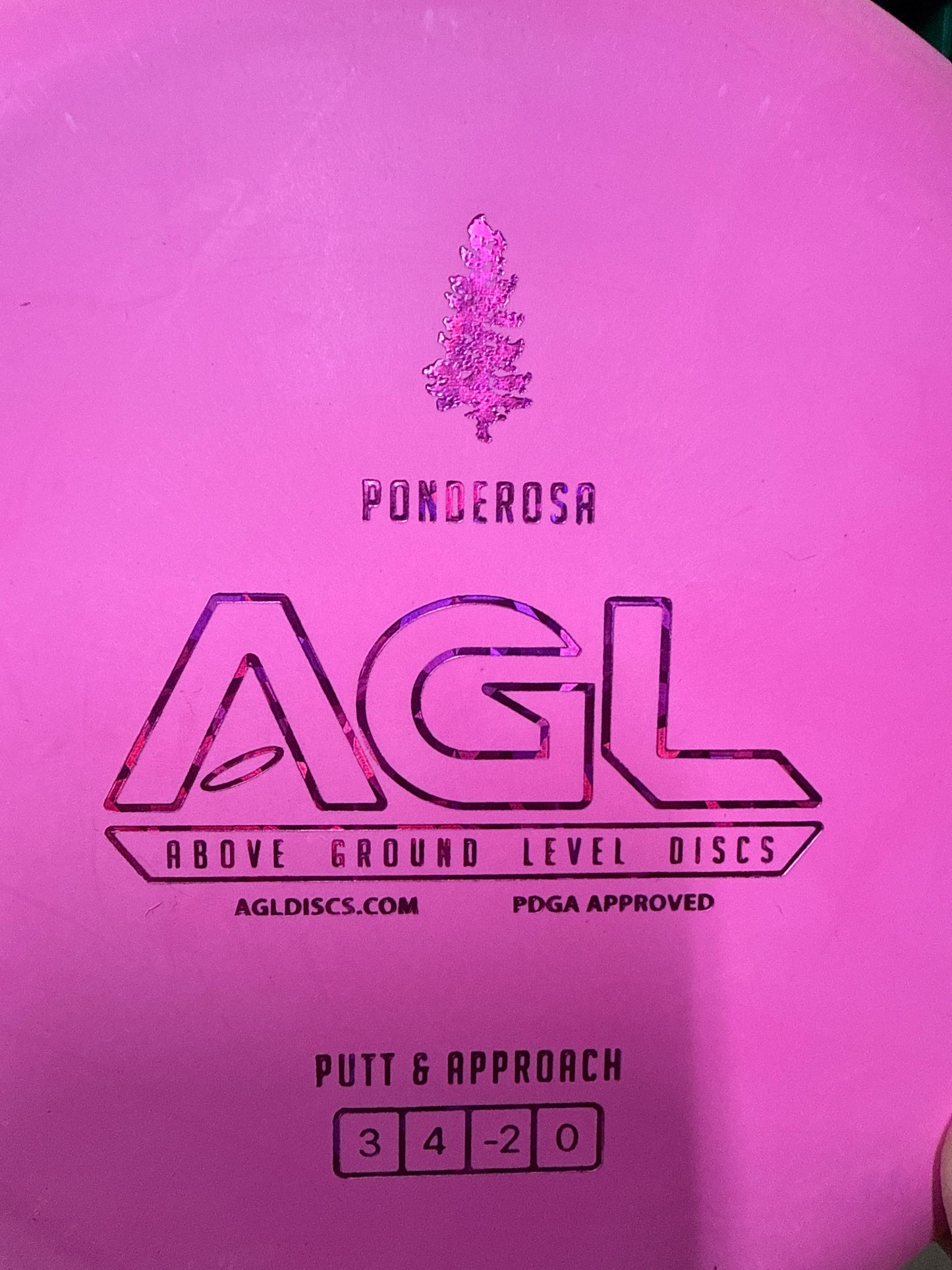 AGL Discs - Flamingo Pink Woodland Ponderosa (AGL Bar Stamp)