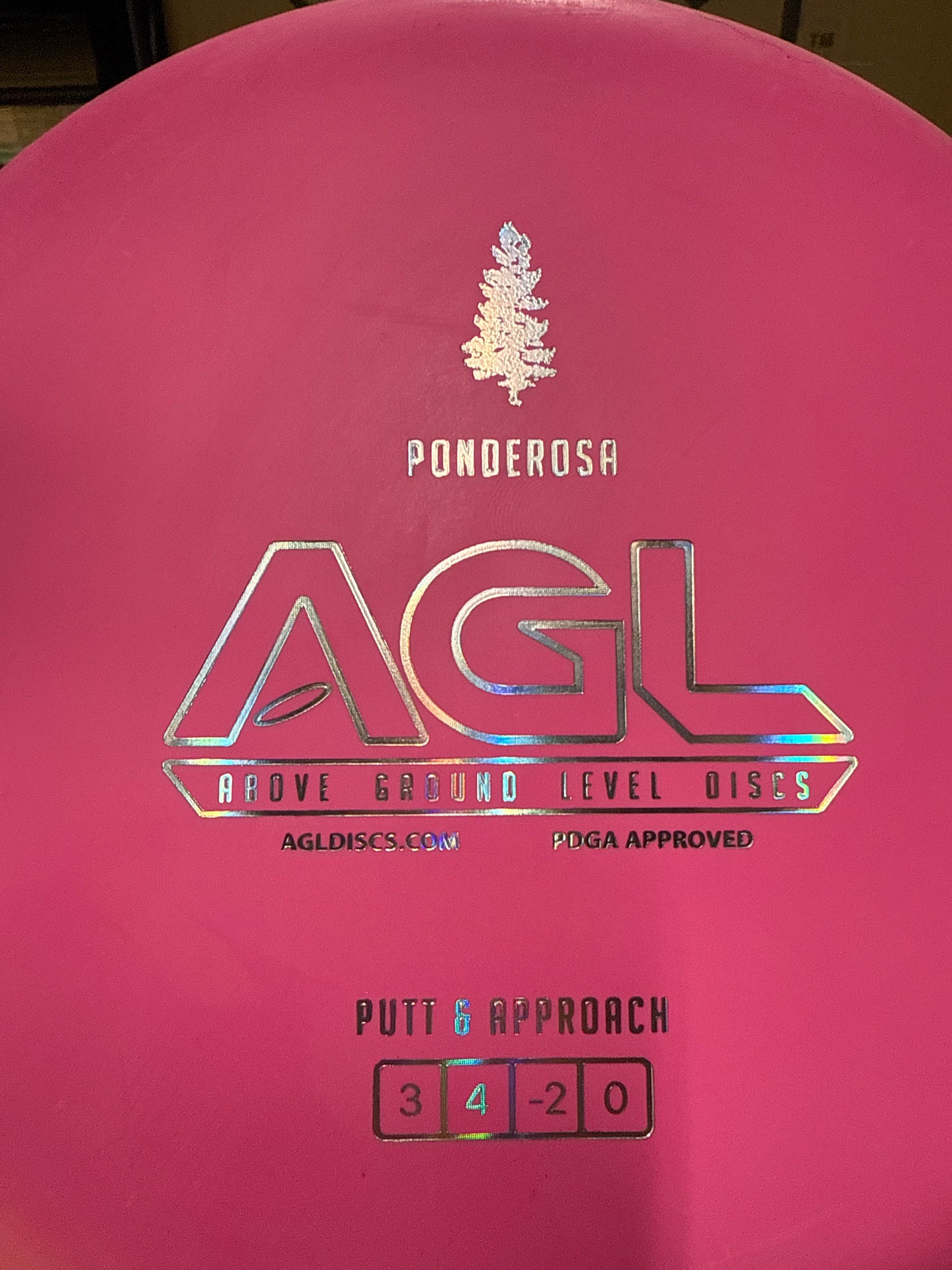 AGL Discs - Flamingo Pink Woodland Ponderosa (AGL Bar Stamp)