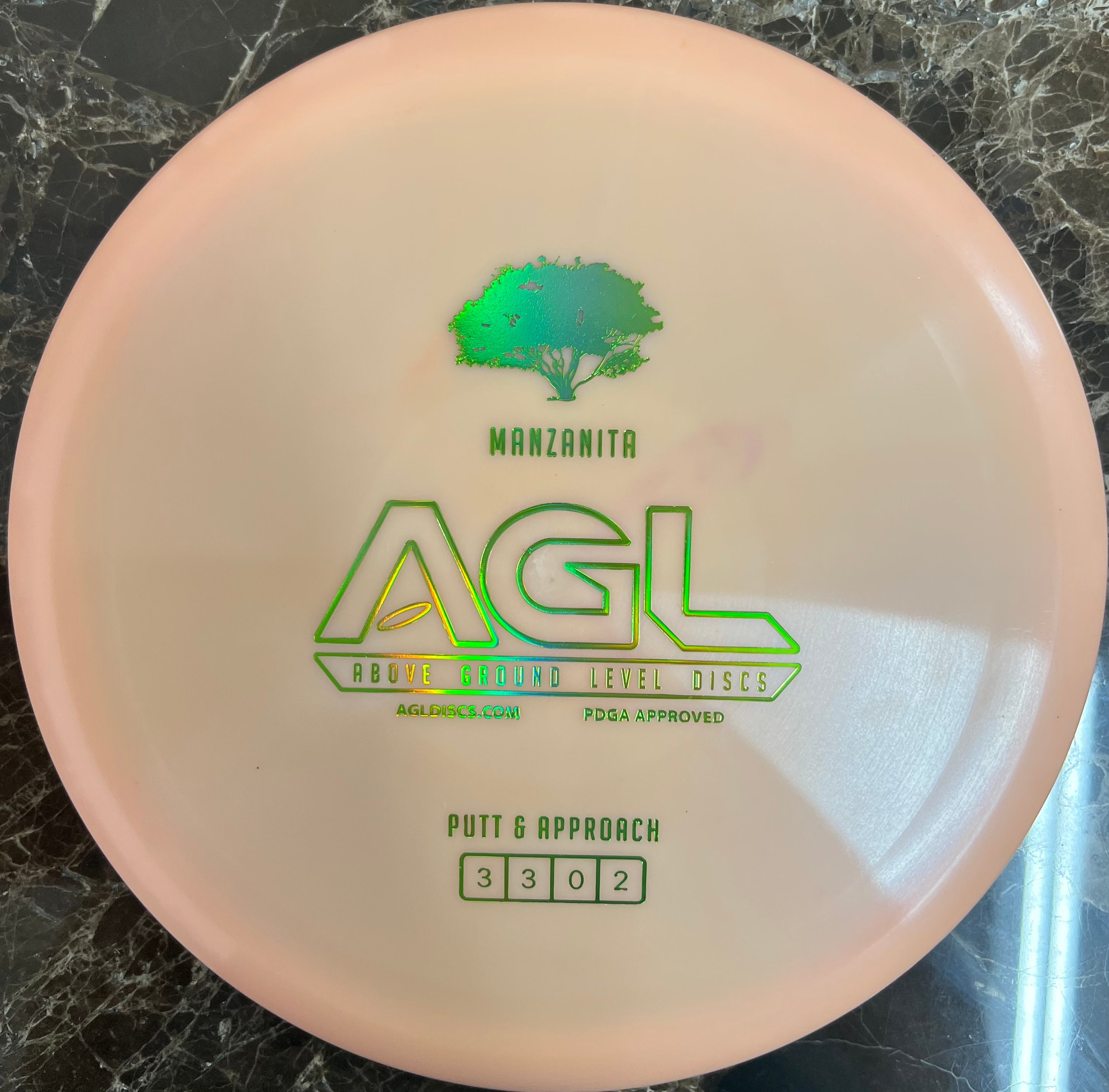 AGL Discs Cantaloupe Alpine Manzanita AGL Bar Stamp