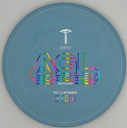 AGL Discs - Robin’s Egg Blue Woodland Baobab (AGL Bar Stamp)